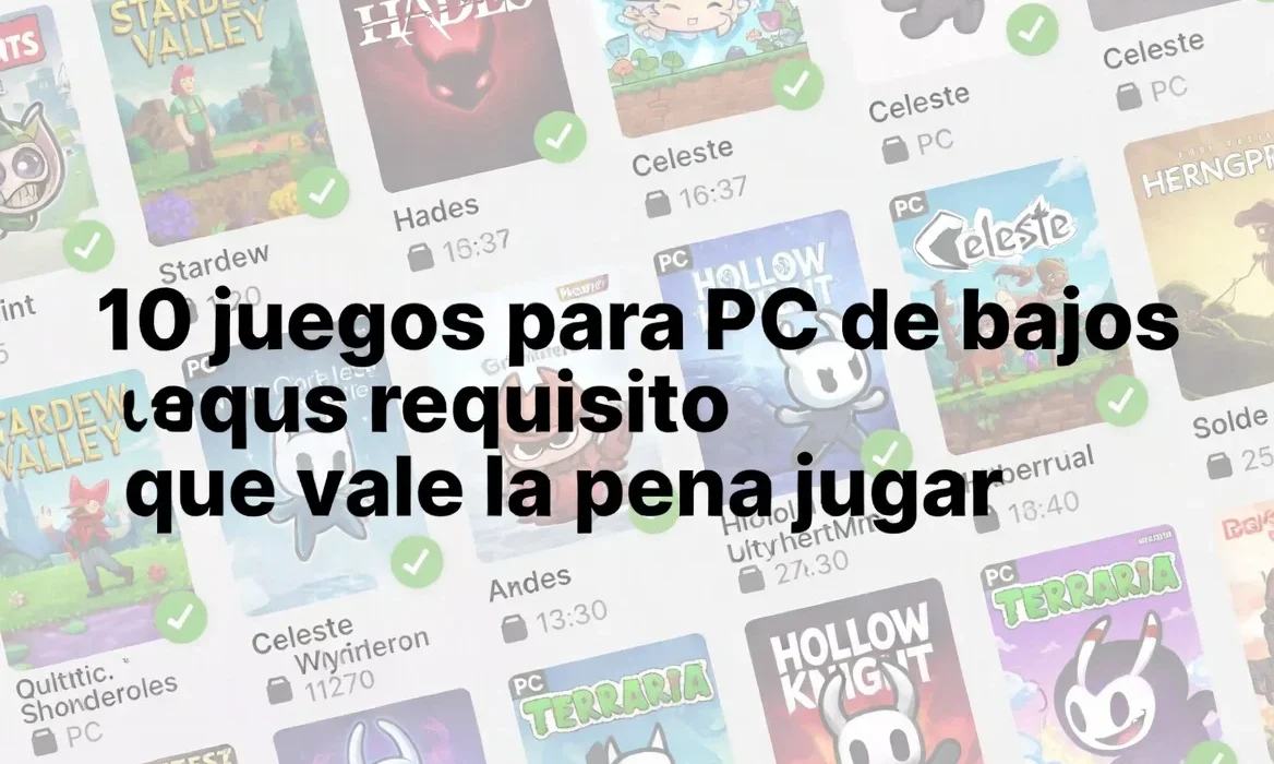 10 juegos para PC de bajos requisitos que vale la pena jugar
