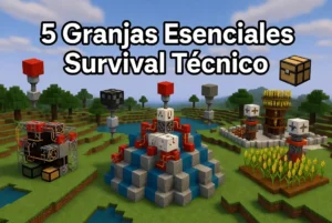5 granjas esenciales para empezar un survival técnico en Minecraft